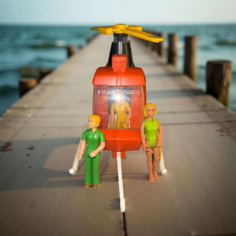 1979 Fisher Price Adventure People Rescue Helicopter #323 with Female Crew